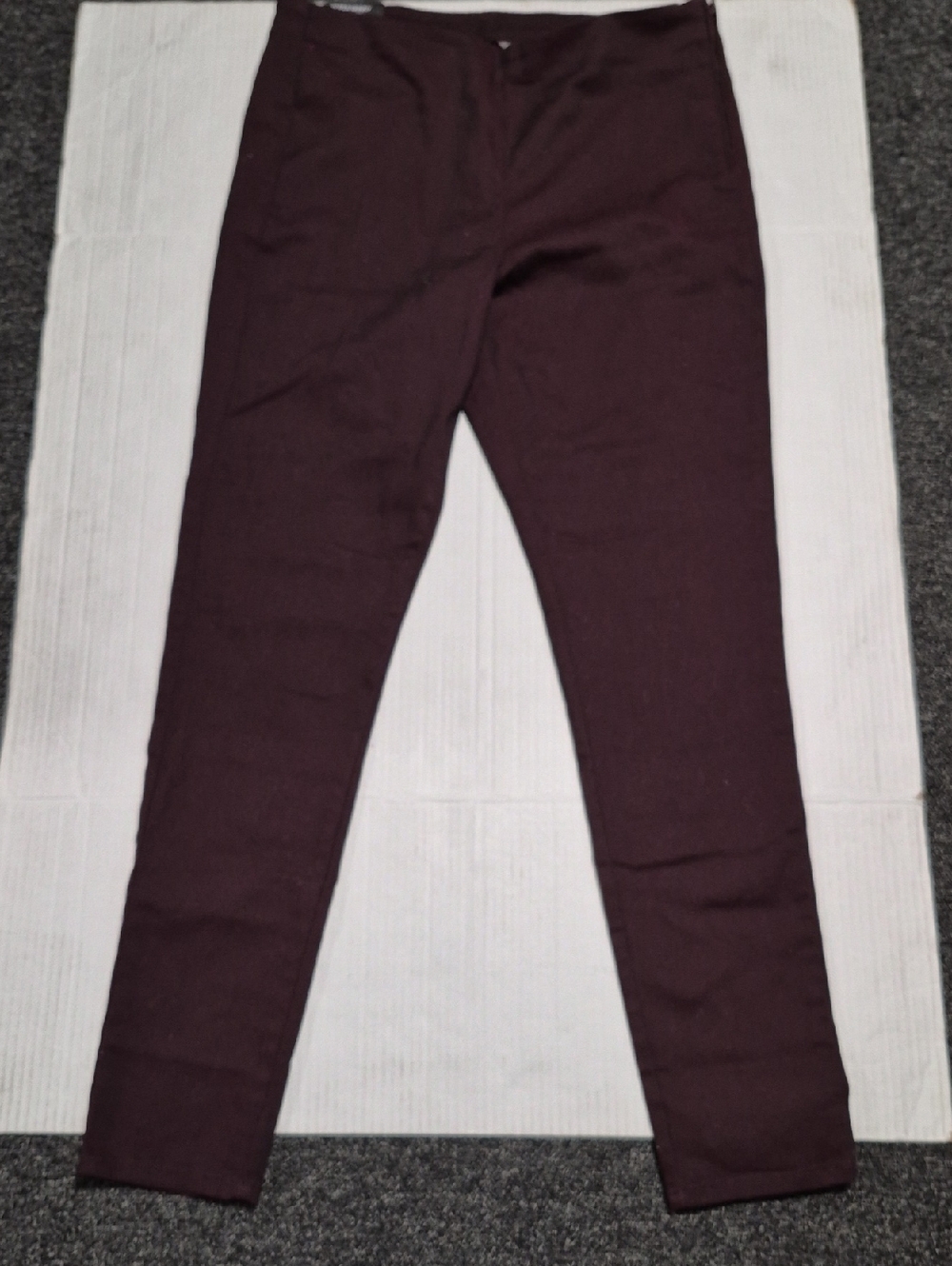 H&M Divided Stretch Ponte Jeans in Dark Plum Super Skinny High Waist Size 12